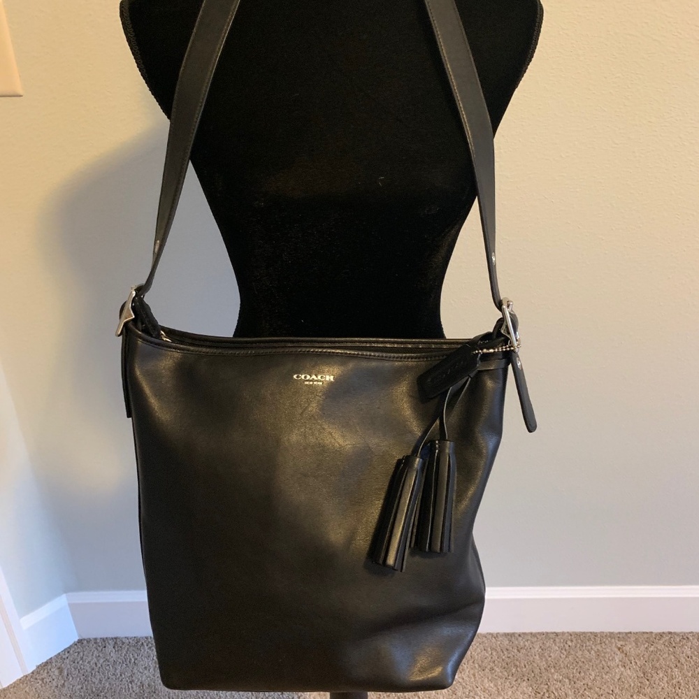 COACH DUFF BLACK Messenger Bag-TAGS & RECEIPT